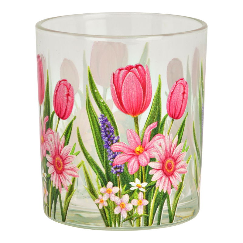 GW Glass lantern flower decor, transpar