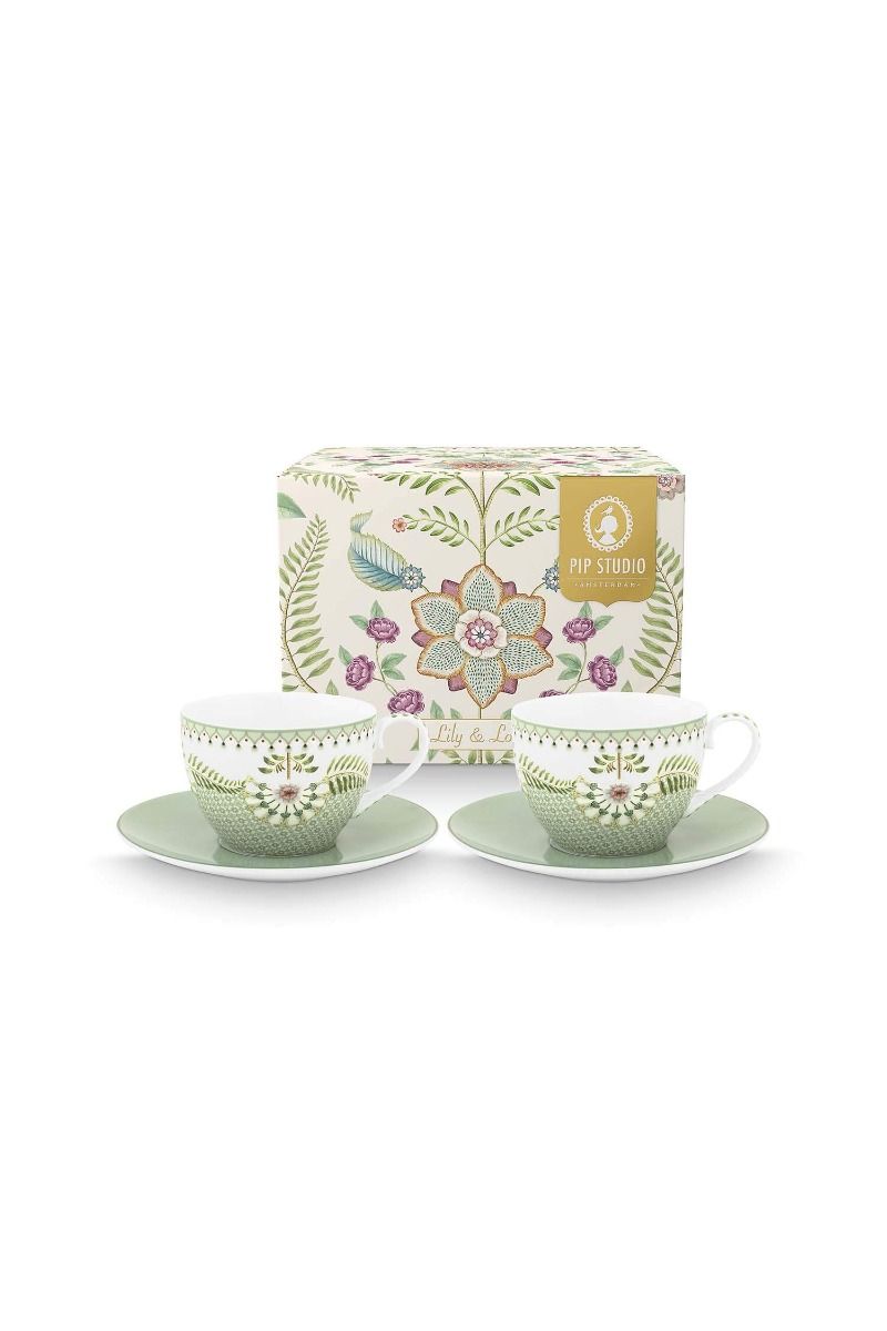 PIP Set/2 Cups and Saucers Lily&Lotus Li