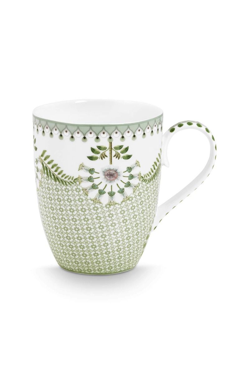 PIP Mug Large Lily&Lotus Tiles Light Gre