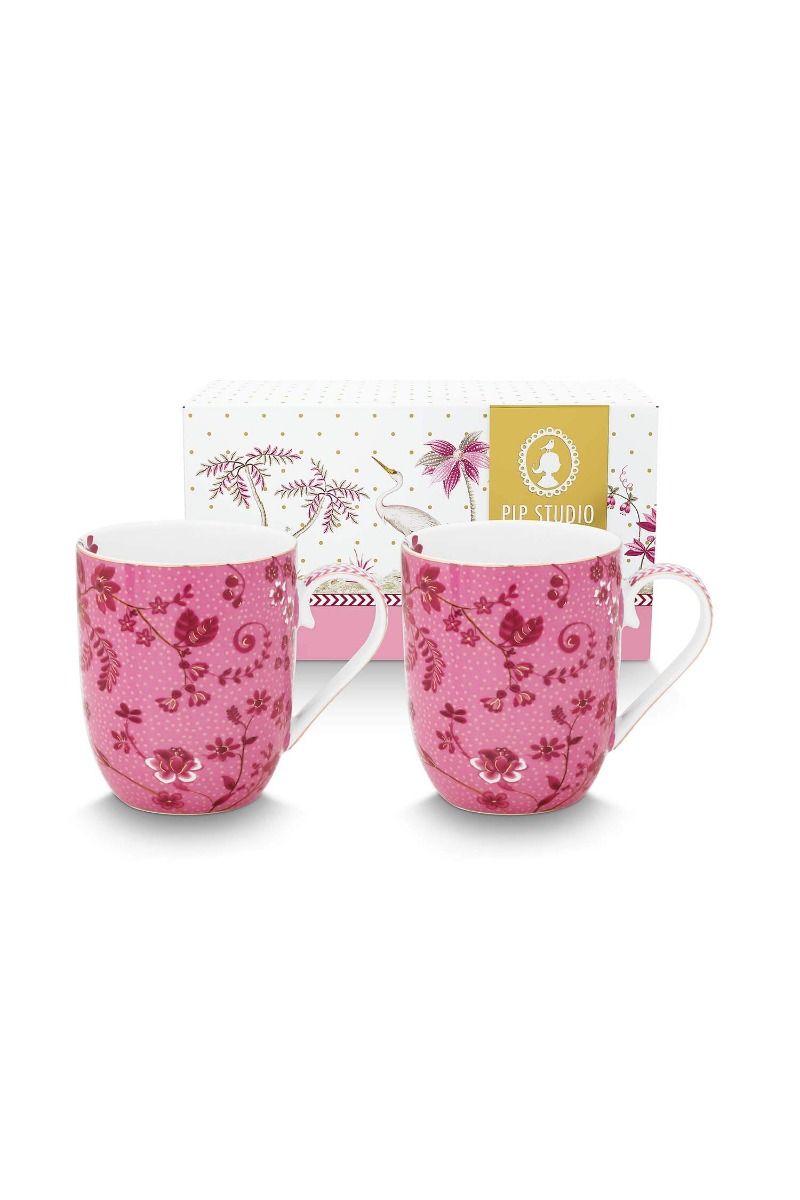 PIP Set/2 Mugs Small Jolie Flowers Pink