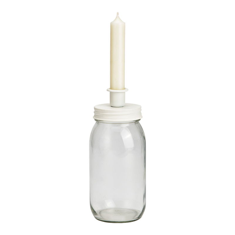 GW Candle holder made of glass, transpar