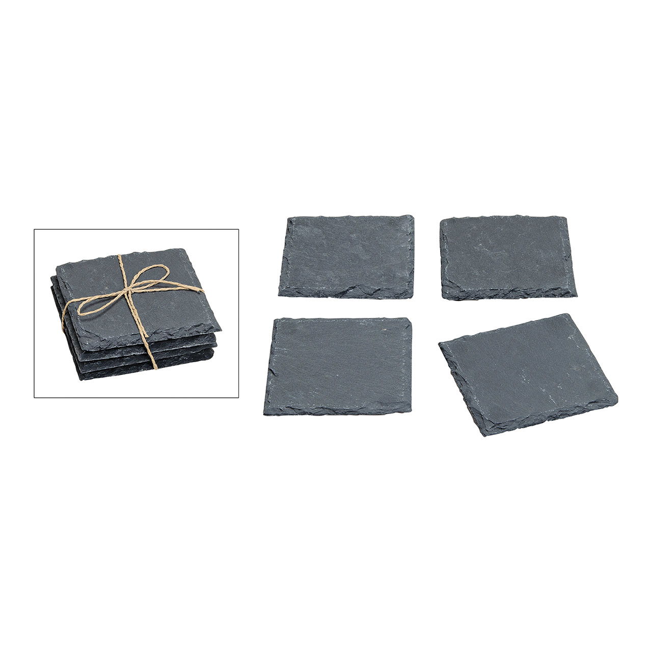 GW Coaster set slate 4pcs. 10x10cm