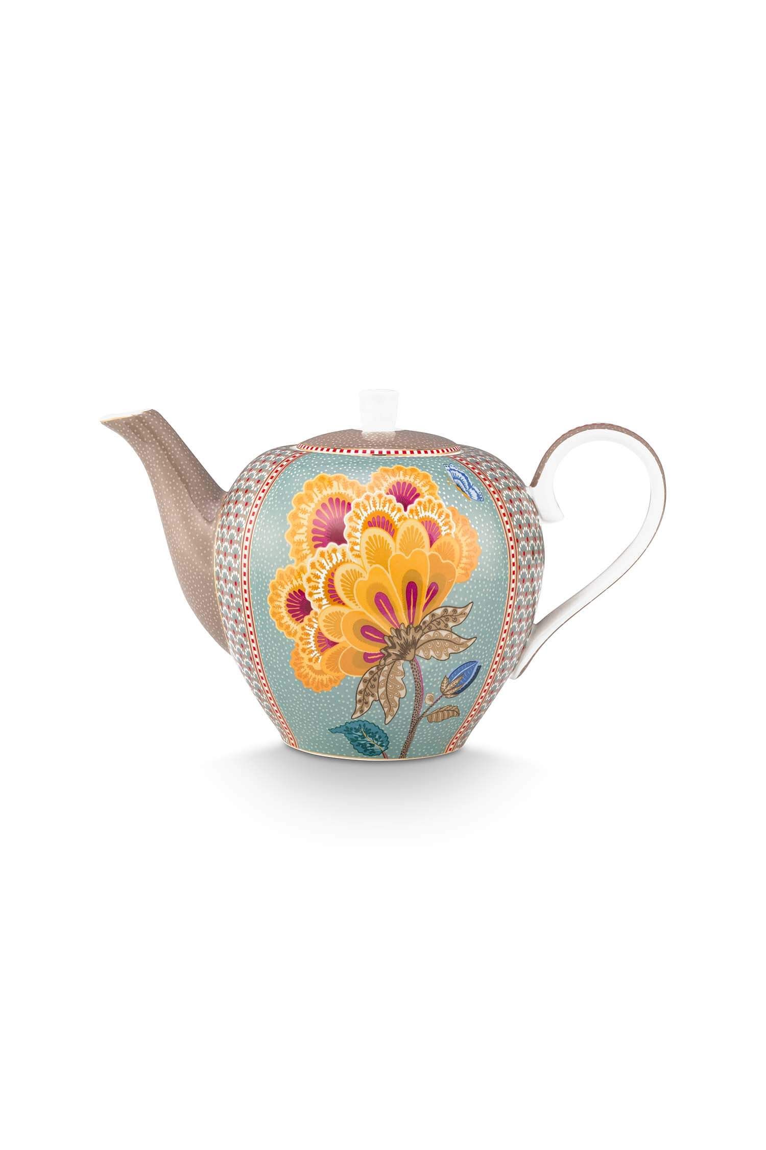 PIP Teapot Large Blooming Tales Fantasy Khaki/Blue