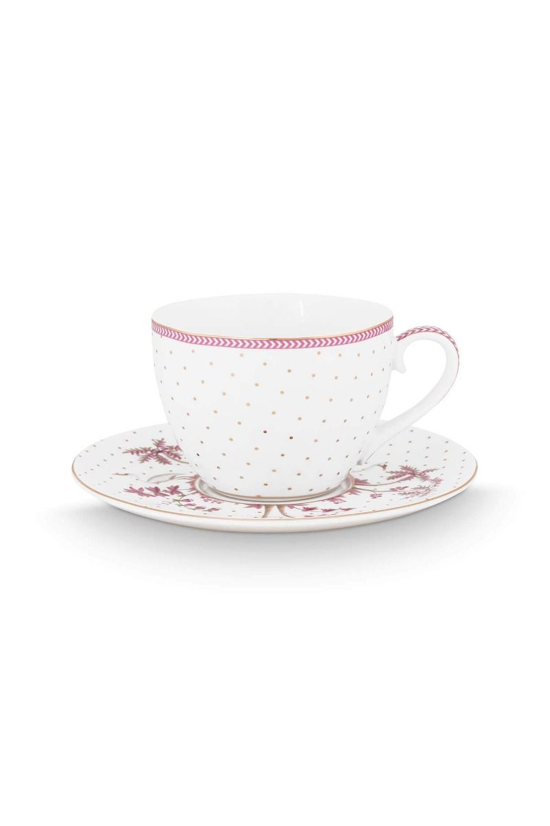 PIP Cup & Saucer Jolie Dots Gold Pink