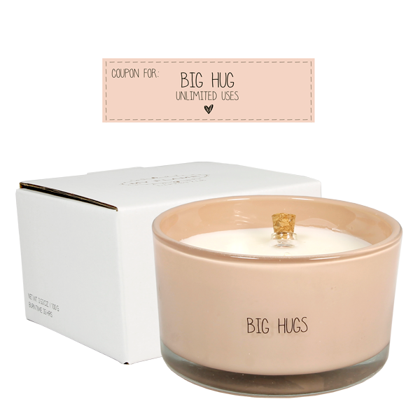 Soya kerti skilaboð í flösku - BIG HUGS