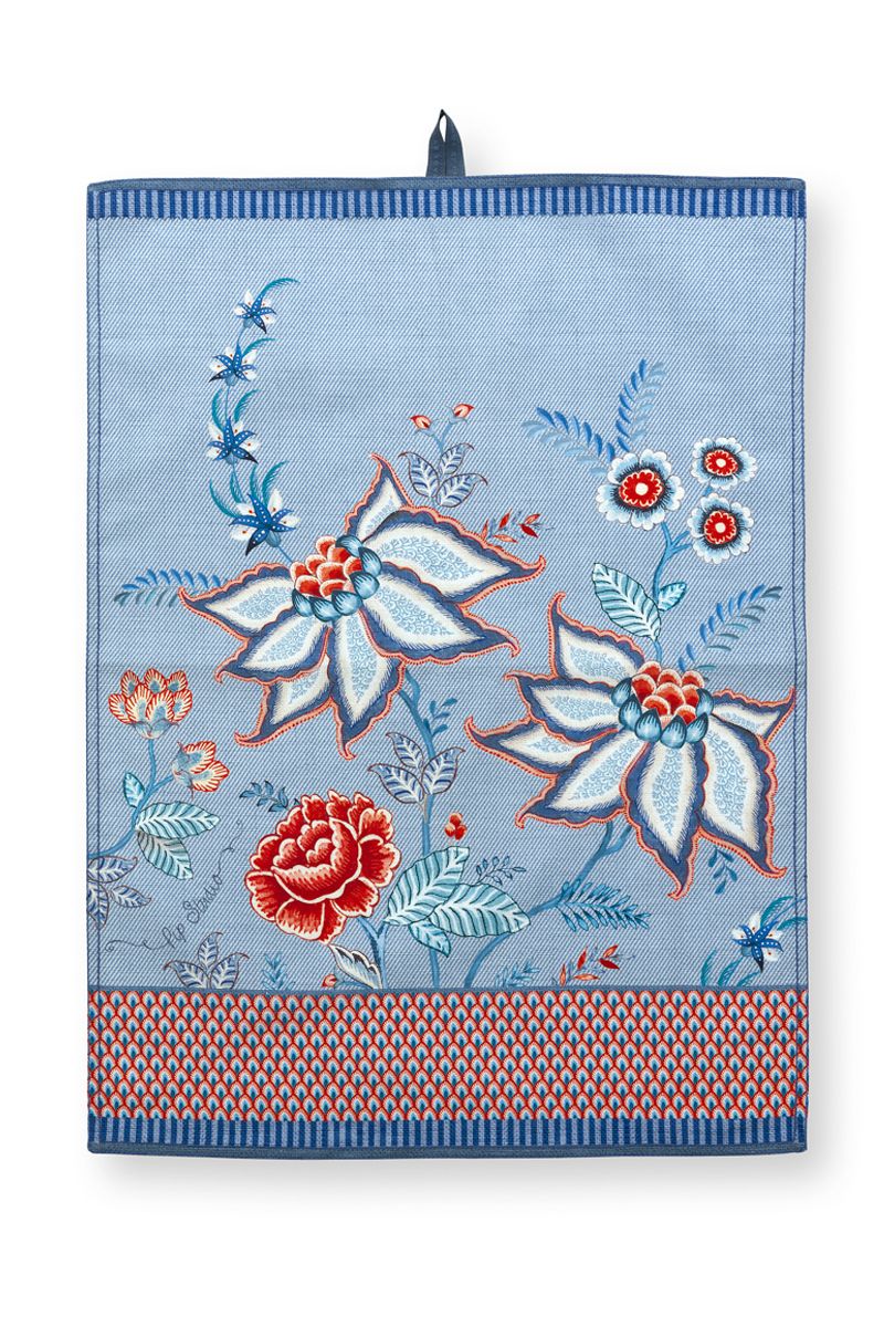 PIP Tea Towel Flower Festival Blue 50x70