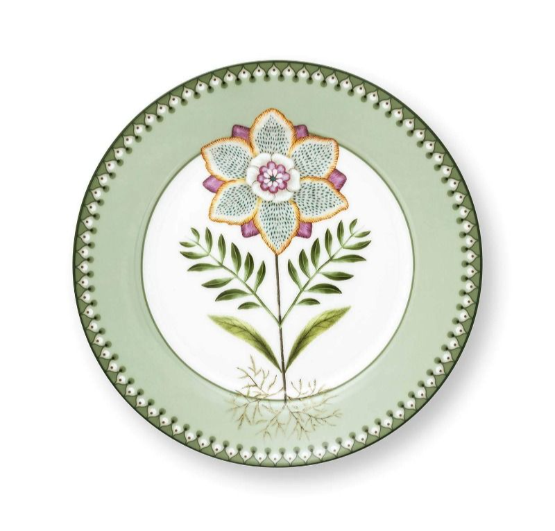 PIP Plate Lily&Lotus Light Green 21cm