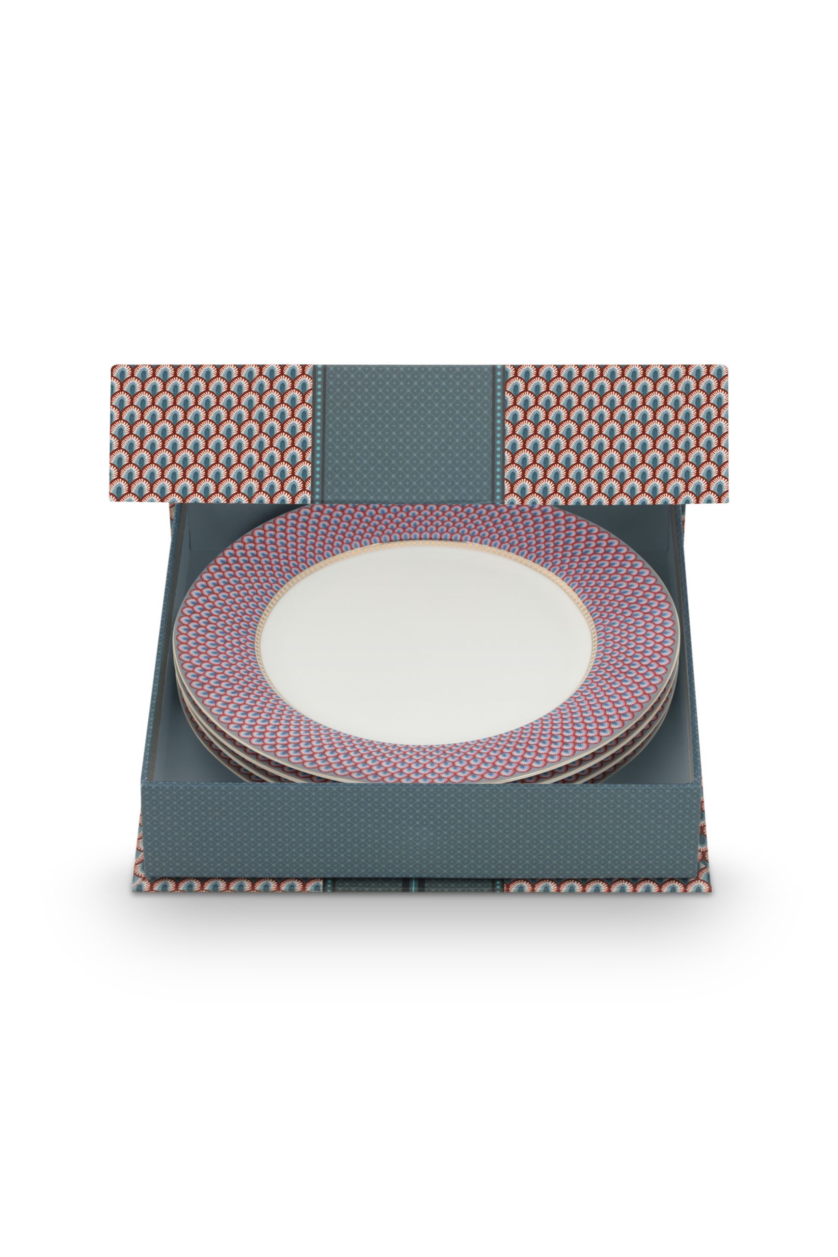 PIP Set/4 Plates Flower Festival Scallop