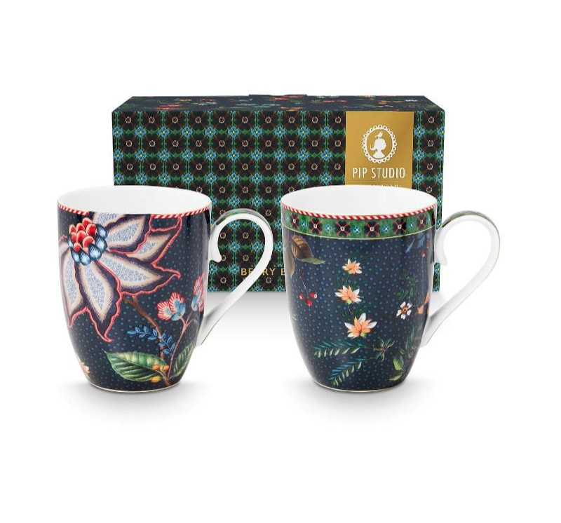 PIP Set/2 Mugs Large Berry Blues 350ml