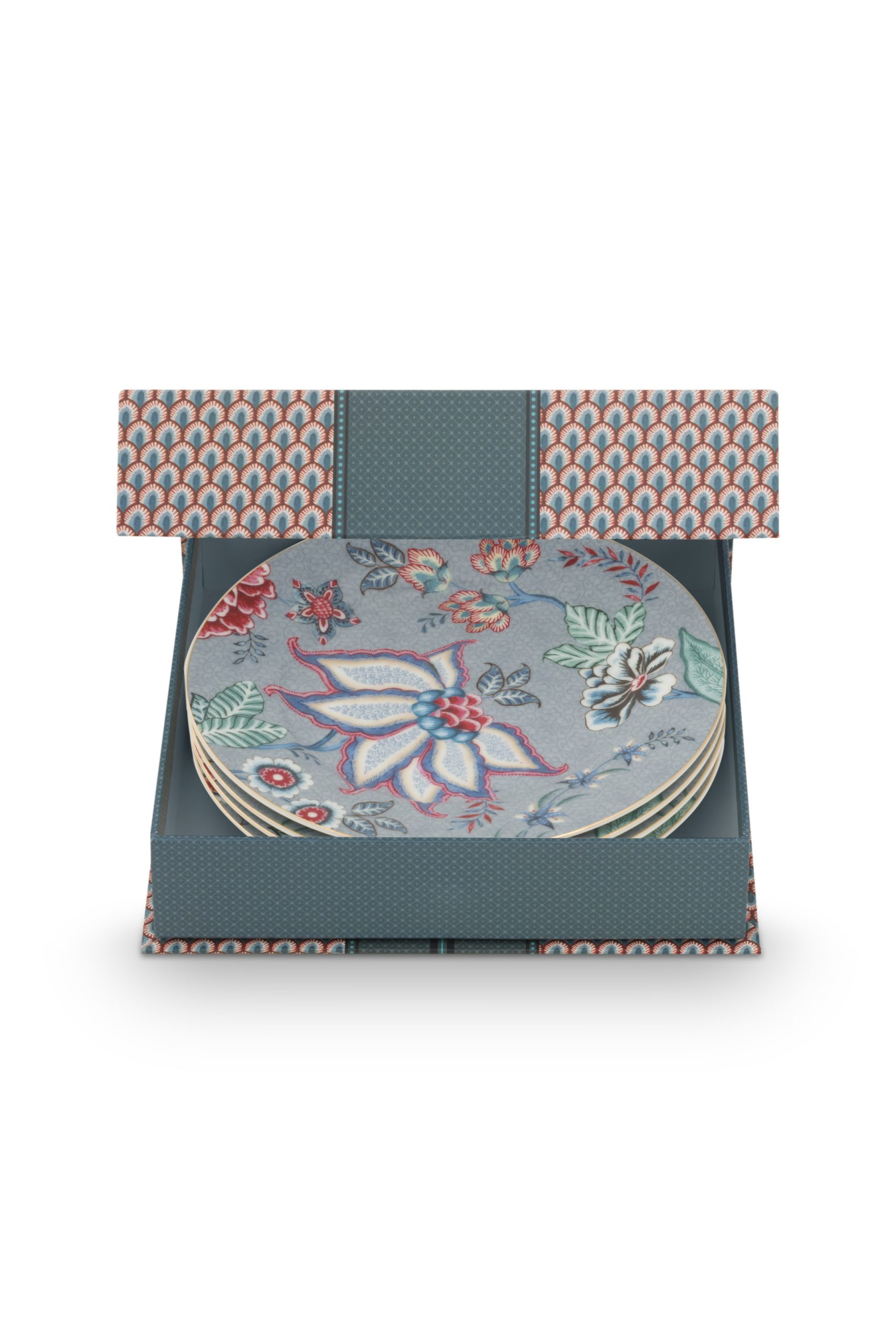 PIP Set/4 Plates Flower Festival Light B