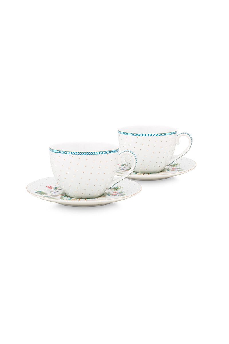 PIP Set/2 Cups & Saucers Jolie Dots Gold