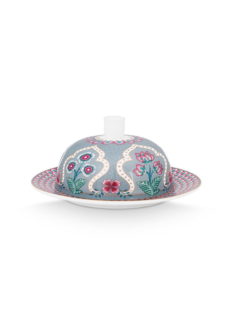 PIP Butter Dish Round Flower Festival De