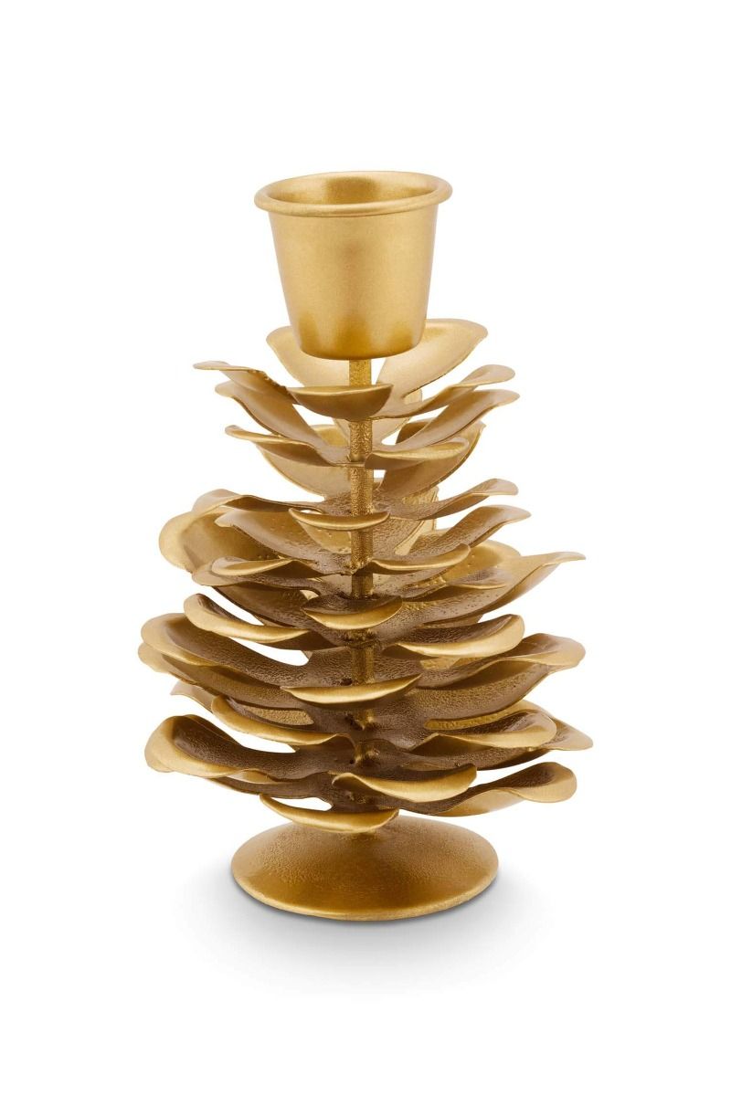 PIP Candle Holder Pinecone Gold 11cm