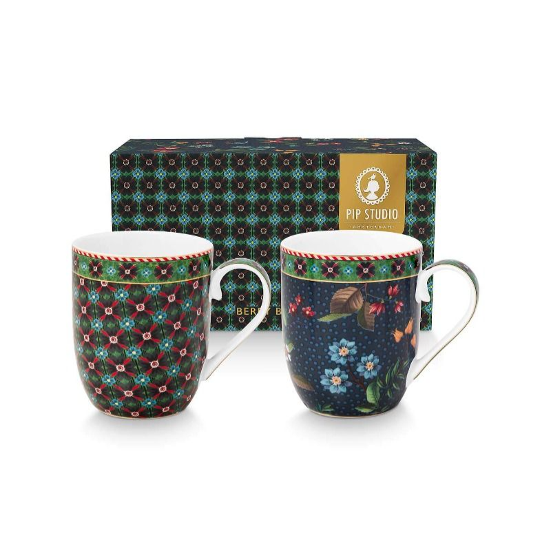 PIP Set/2 Mugs Small Berry Blues 145ml