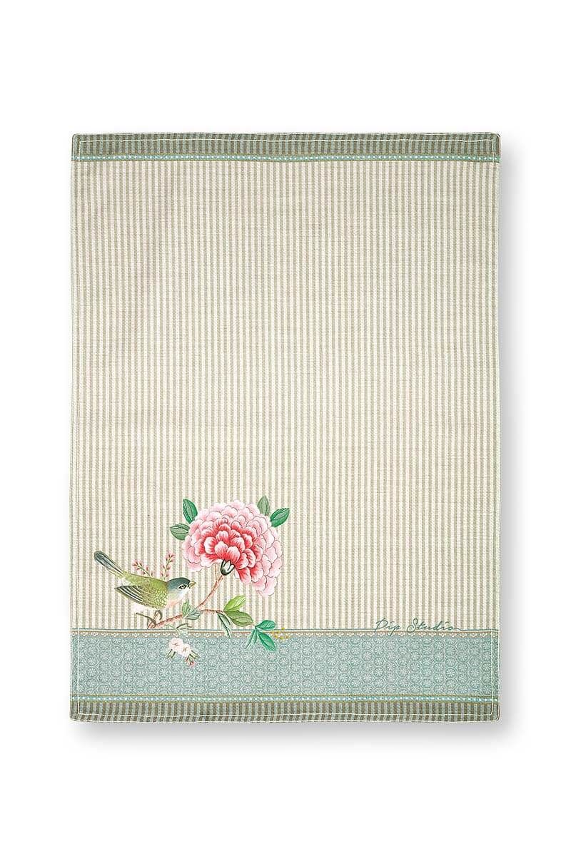 PIP Tea Towel Blushing Birds Bird Khaki