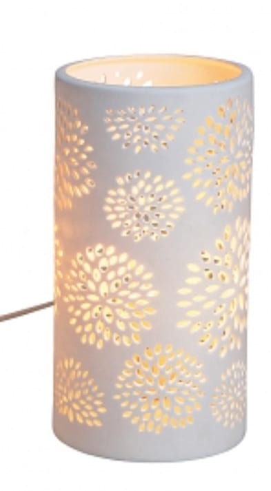 GW Lampi, hvítur, Keramik m/blómi