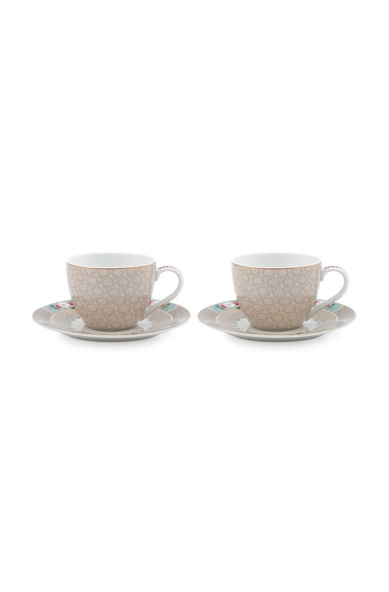 PIP Set/2 Espresso Cups & Saucers Blus B