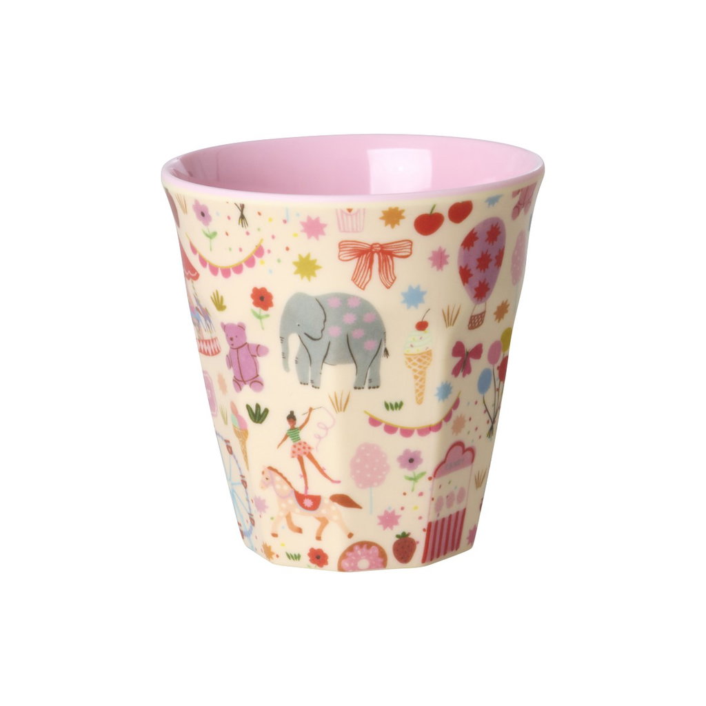 RICE Kids Cup with Pink Fun Fair Print
